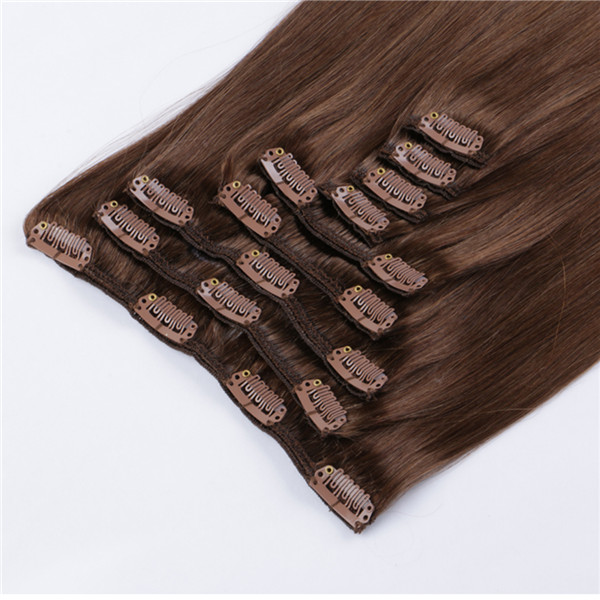 Colorful red clip in human hair extensions XS60